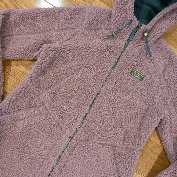 L.L. Bean Mountain Pile Purple Sherpa Jacket Small - Picture 3 of 16